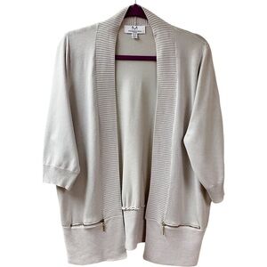 MAGASCHONI Cardigan Womens Plus SIZE 2X Beige Spring Neutral Transitional Mature